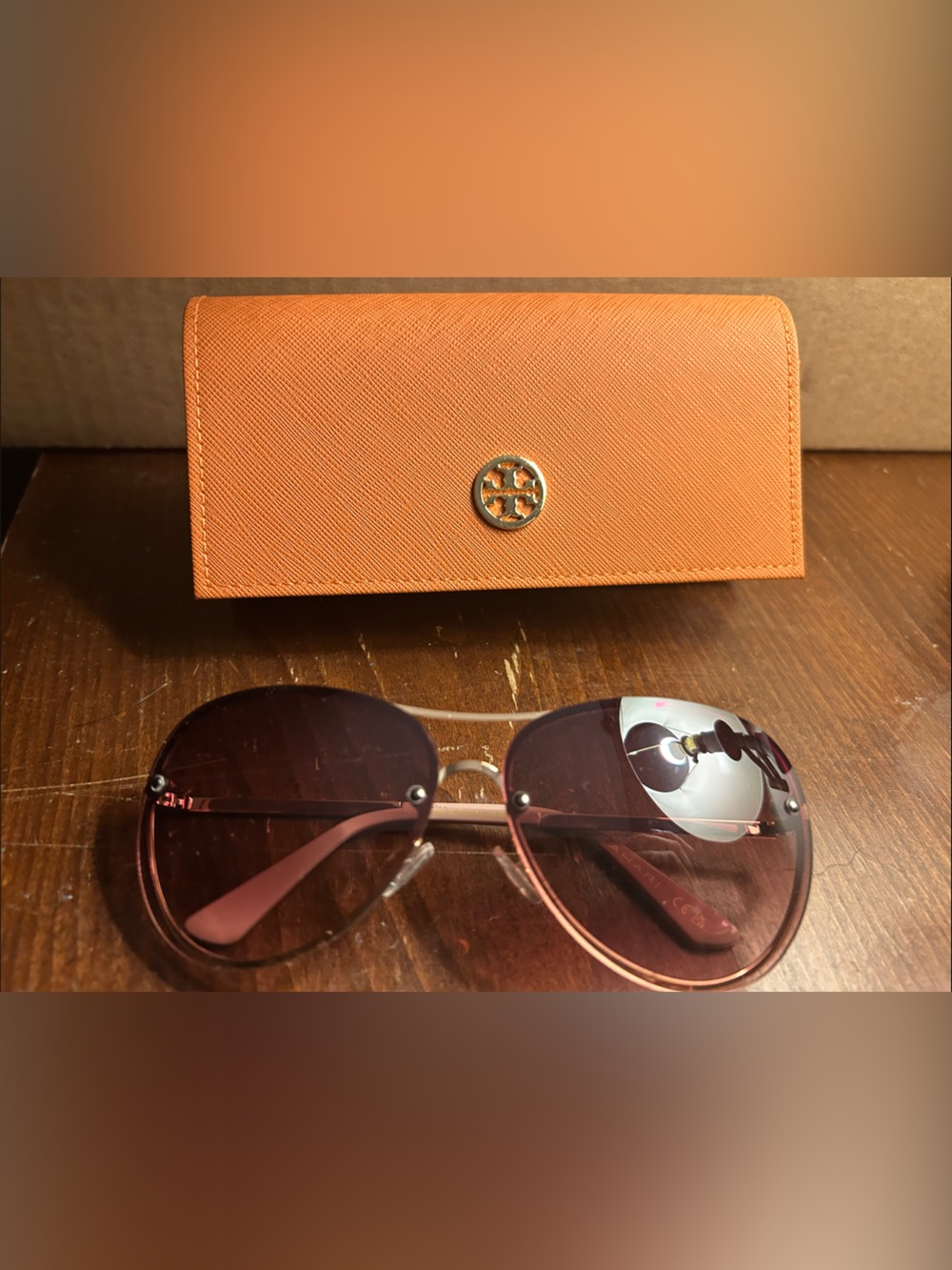 Tahari Glitzy Metal Aviator Sunglasses